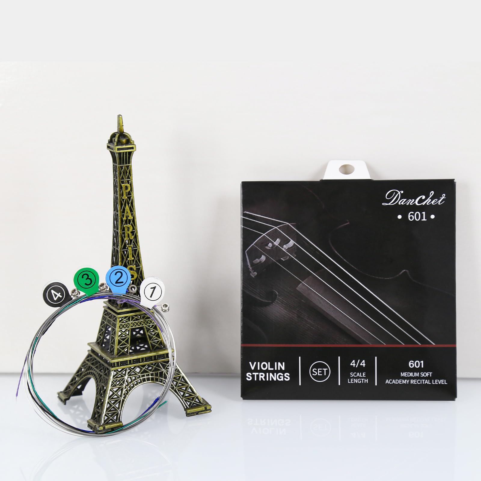 Danchet Violin Strings 4/4 Full Set Academy Performance Grade, Ball End, Medium Soft Wound 601 (Includes E, A, D, G Strings) – Reliable, Affordable Violin Replacement…