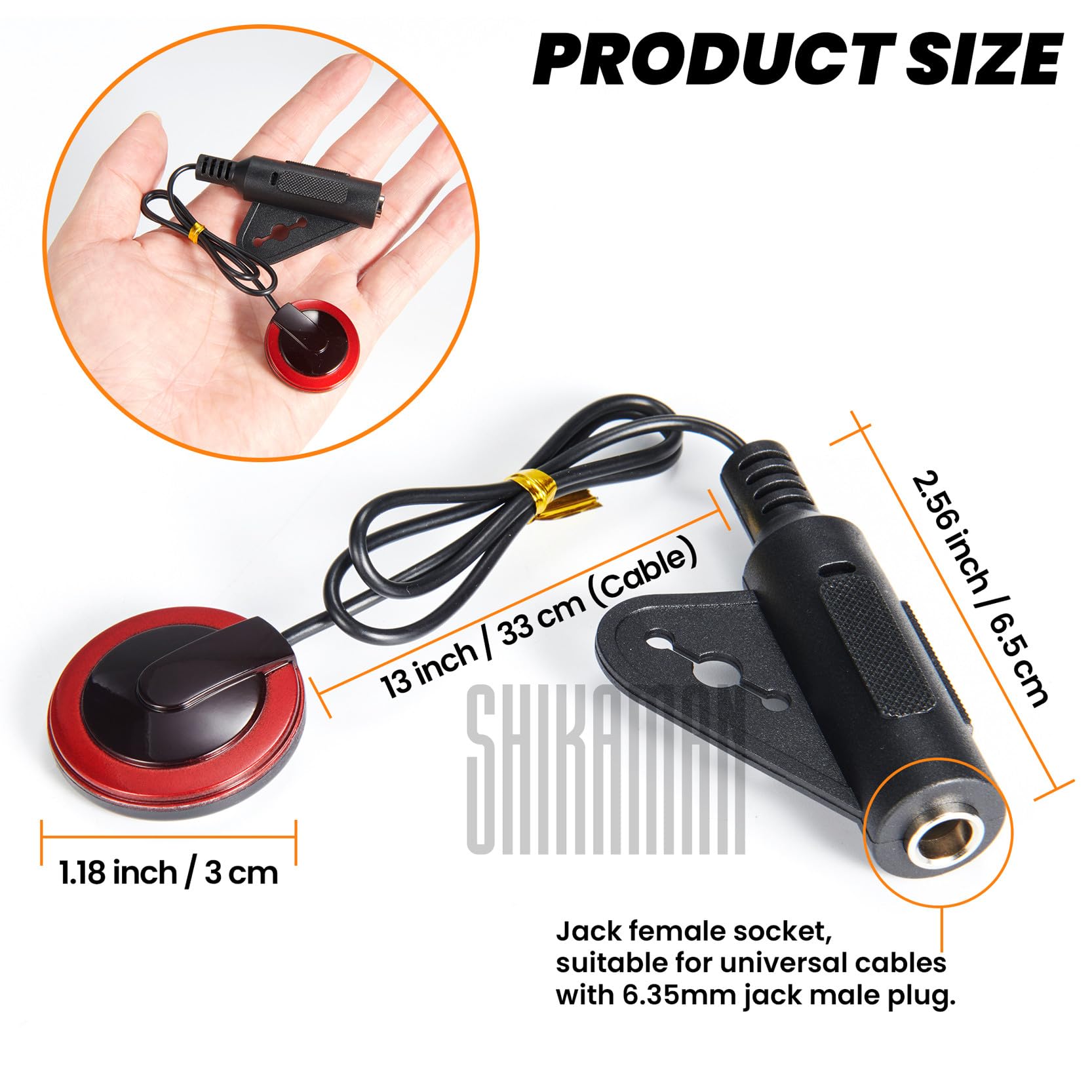 Piezo Contact Microphone Pickups for Guitar, Violin, Viola, Cello, Banjo, Ukulele, Mandolin and More (12 Pack)