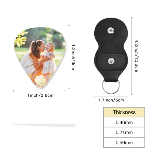 Custom Guitar Picks 6-Pack, Double-Sided Personalized Guitar Pick with Photo/Text/Logo, Fits Guitar/Bass/Ukulele, Ideal Music Accessories Gift(0.96mm)
