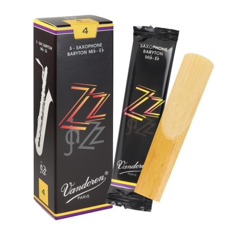 Vandoren SR444 Bari Sax ZZ Reeds Strength 4; Box of 5, Black