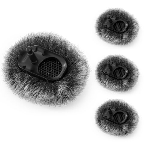 PhantAccy Microphone Windscreen for DJI Mic-2, Replacement Pop Filter & Wind Muff, Anti-Pop & Noise Canceling Fuzzy Cover, Only for DJI Mic-2 Wireless Microphone (Not for DJI Mic-1) (4PCs-Gray)