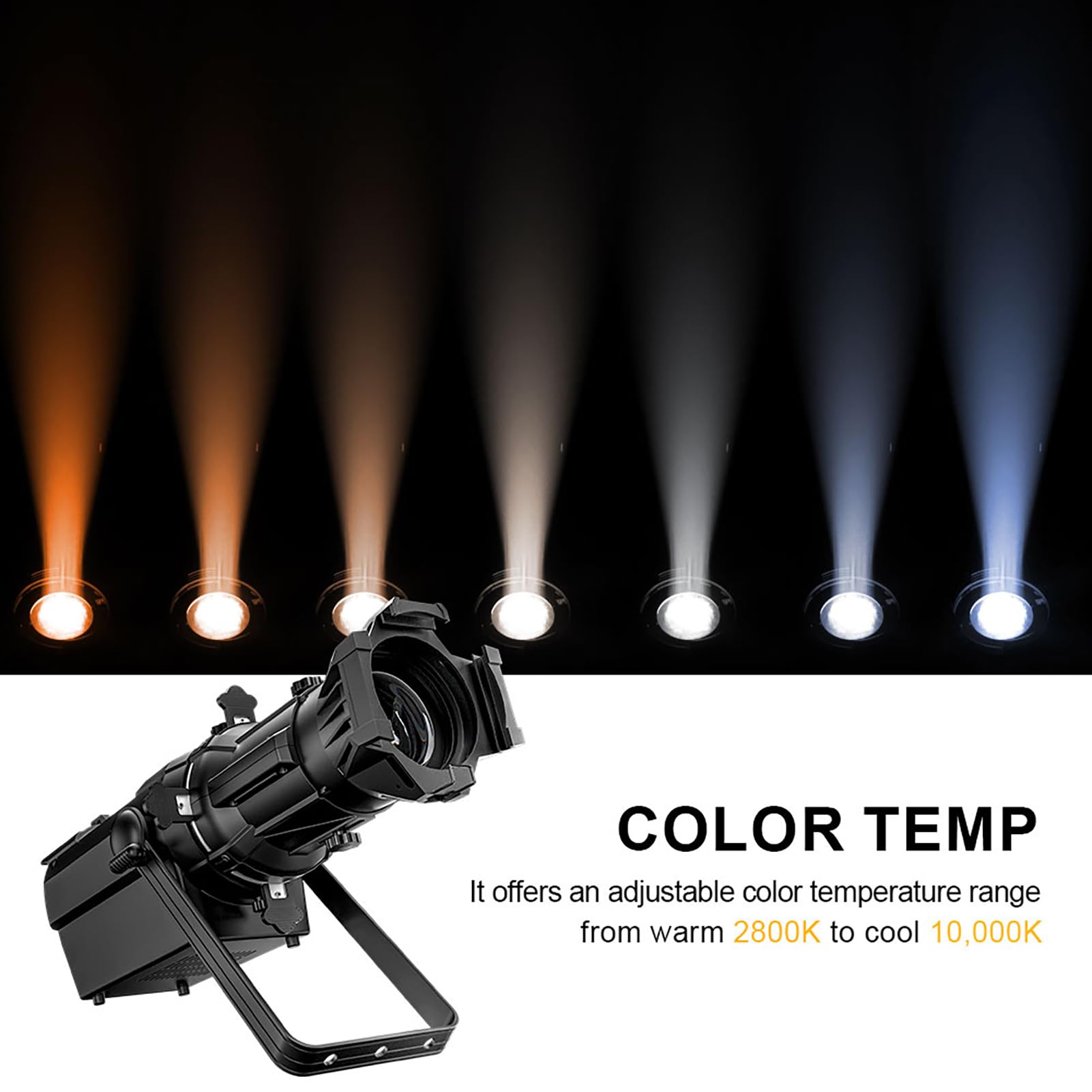 SHEHDS LEKO Profile Stage Spotlights LED 250W Cool White+Warm White