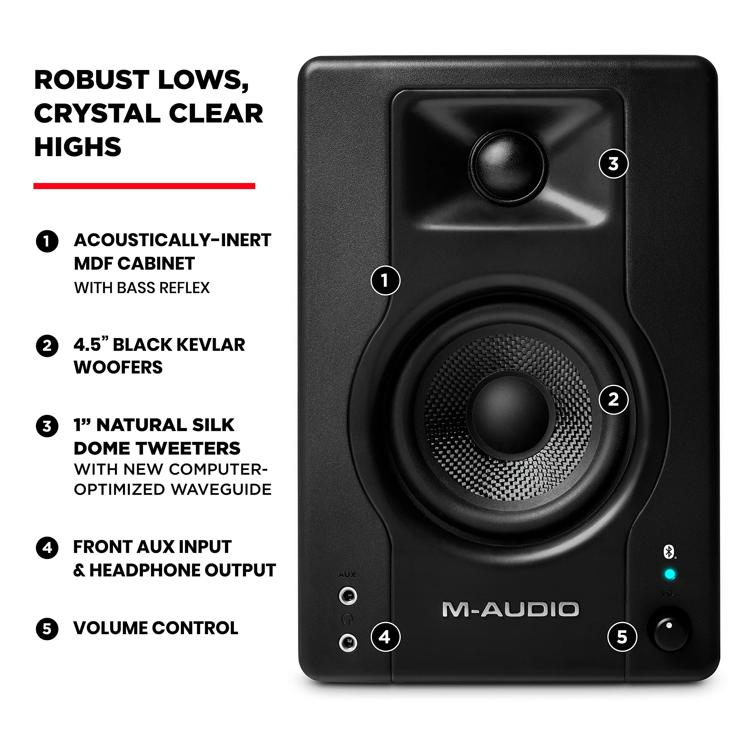 M-AUDIO BX4BT 4.5″ Bluetooth Studio Monitors Pair