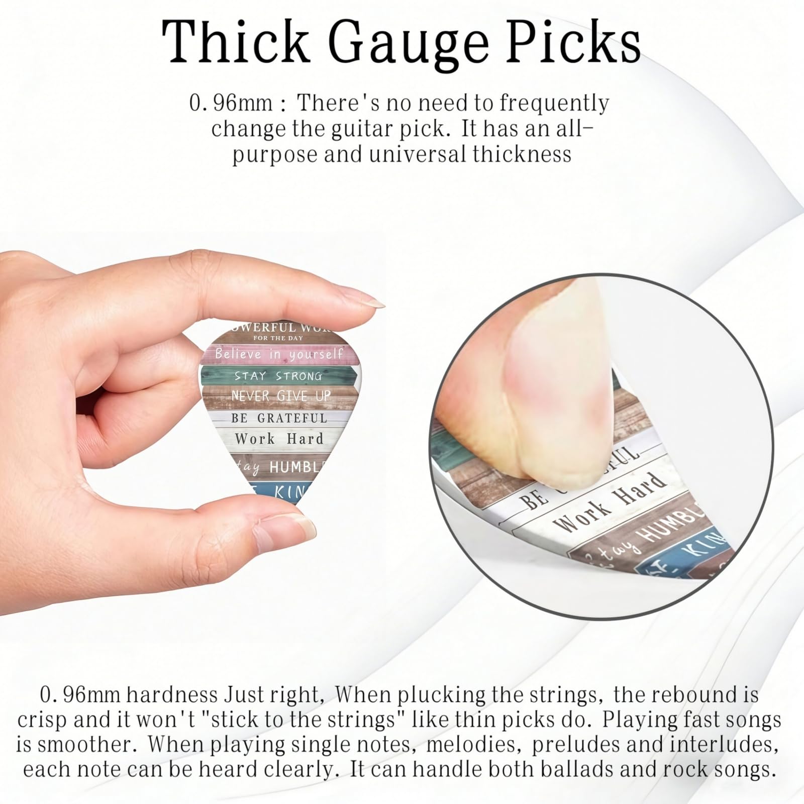 KWSAAHU 0.96mm Thick Guitar Picks – Stay Kind