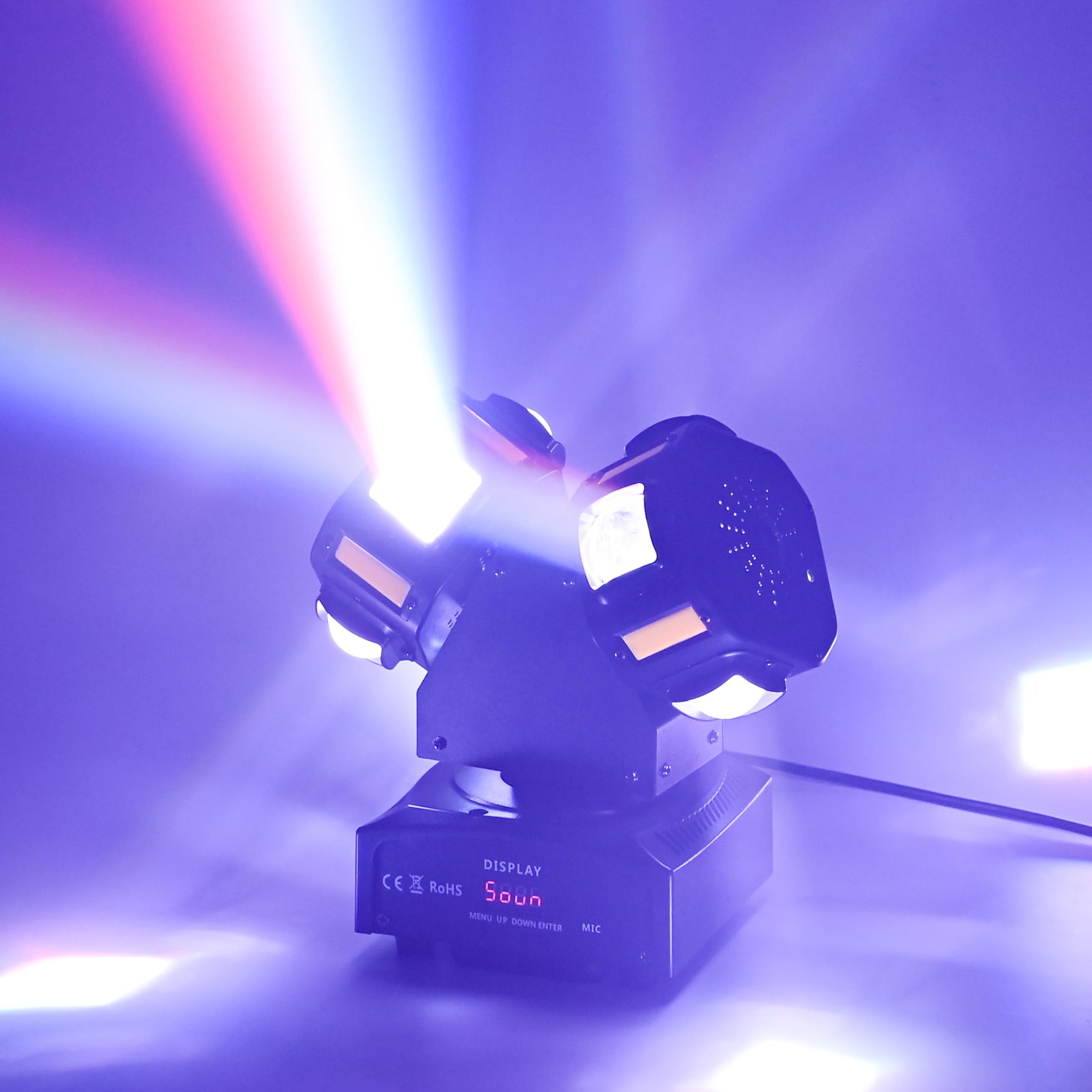 8LED Moving Head DJ Light Stage Led Lighting Pinspot Lights Uplighting Rotating Beam Lights for Events Sound Activated Light for DJ KTV Disco Party Wedding Concert Festival