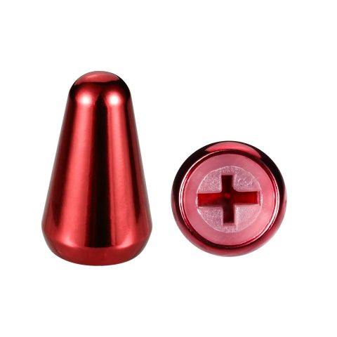 2pcs Guitar 5 Way Pickup Switch Tip Red Metal Switch Cap Knob for Stratocaster Strat Tele Guitar Parts (Red)