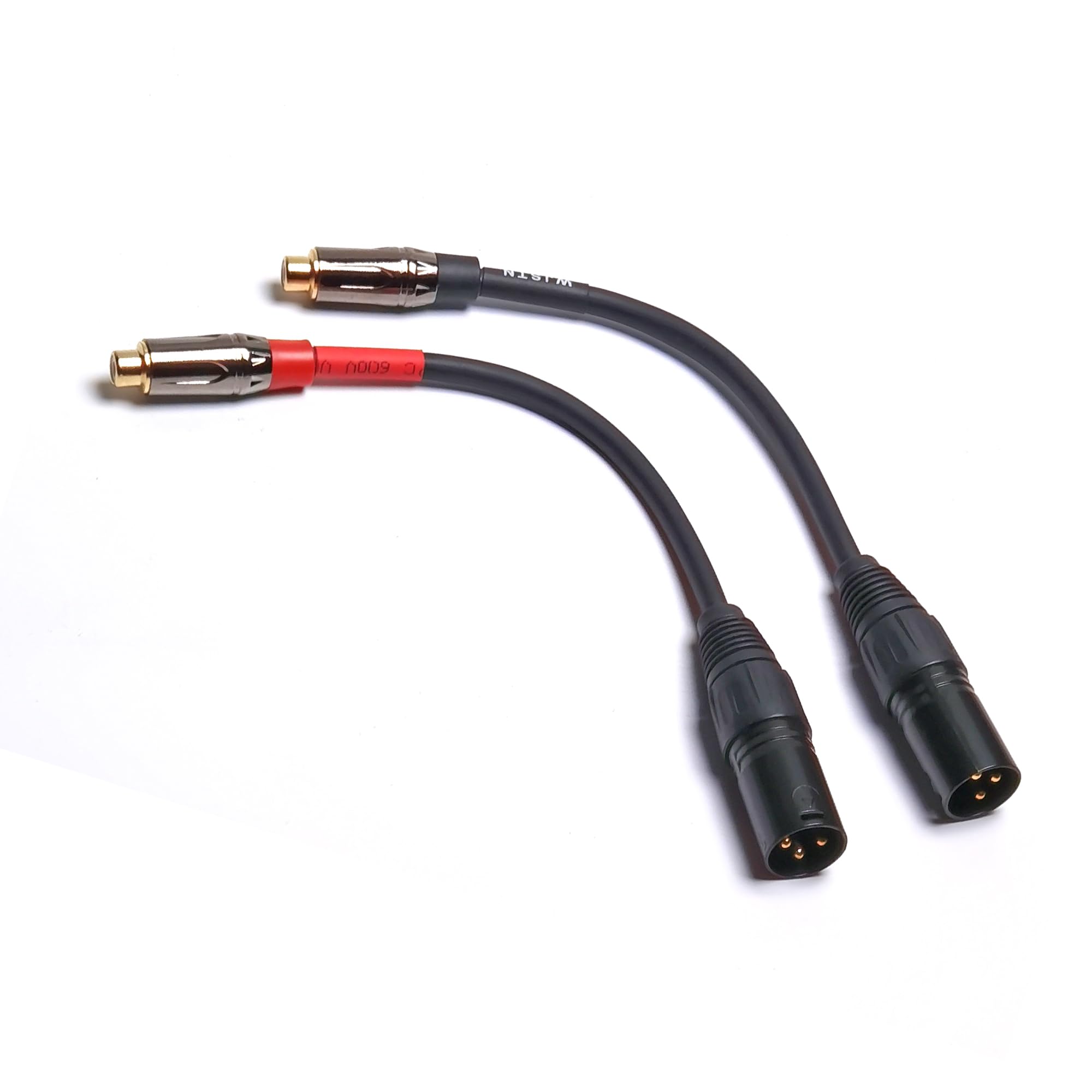 WJSTN XLR to RCA Cable XLR Male to RCA Female Adapter 3 Pin HiFi Audio Cable 2 Pack 6 Inches