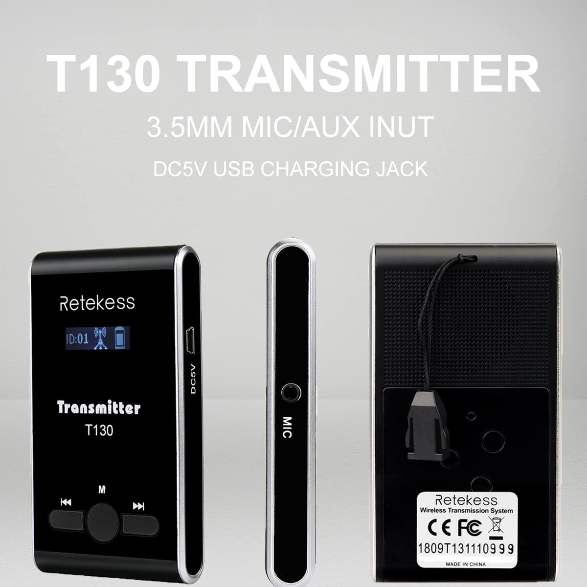 Retekess T130 Church Translation Device, Tour Guide System (1TX 5RX)