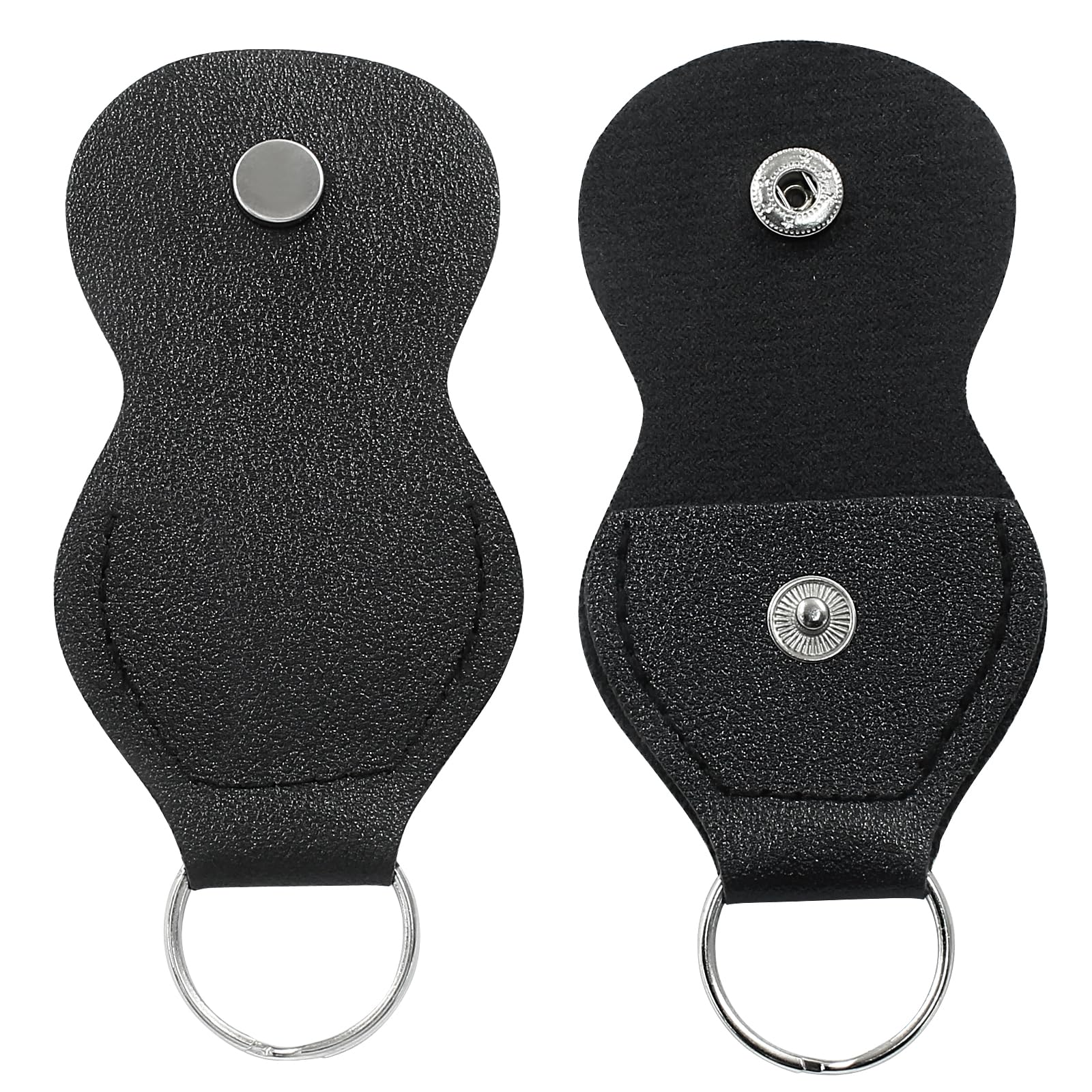 Bonsicoky Guitar Picks Holder Case, Black + Brown, 2 Pcs