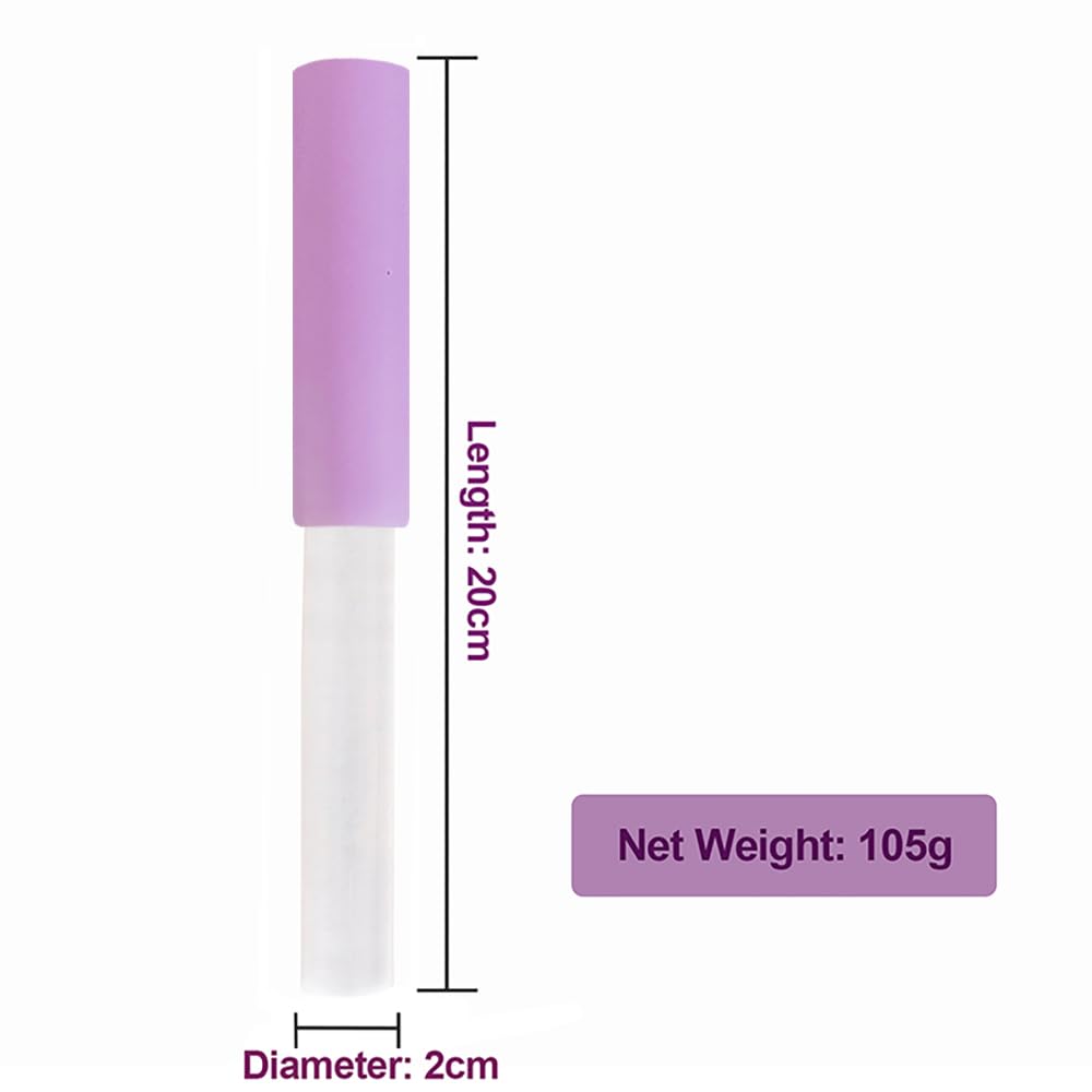 UPCEED Singing Bowl Mallet Clear Solid Acrylic Base Rubber Striker Mallet for Playing Quartz Crystal Singing Bowls with Bundle Pocket(Purple)