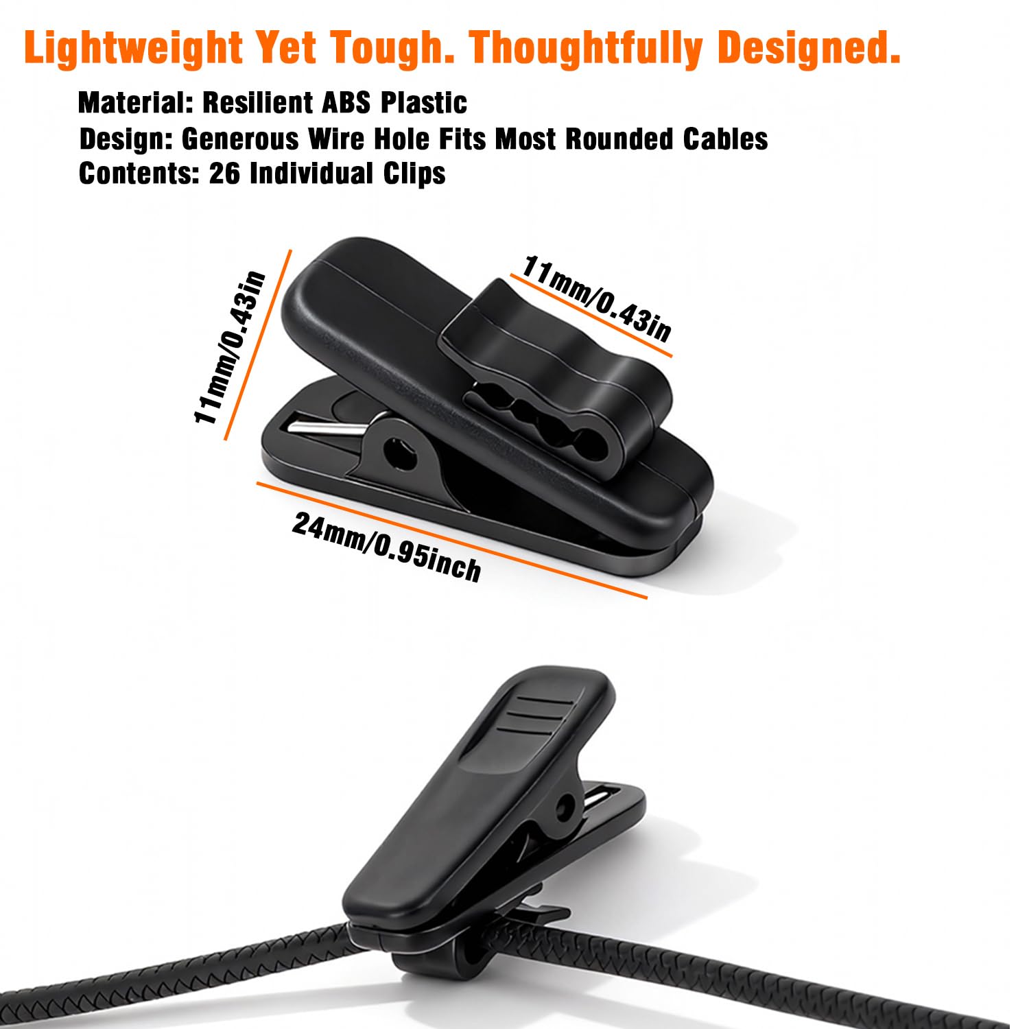 26 Pack Headphone Cable Clips, Anti-Slip Wire Holder for Earphone, Microphone, Earbud Cords – Clip to Shirt, Collar for Tangle-Free Music & Calls During Exercise, Work, Office