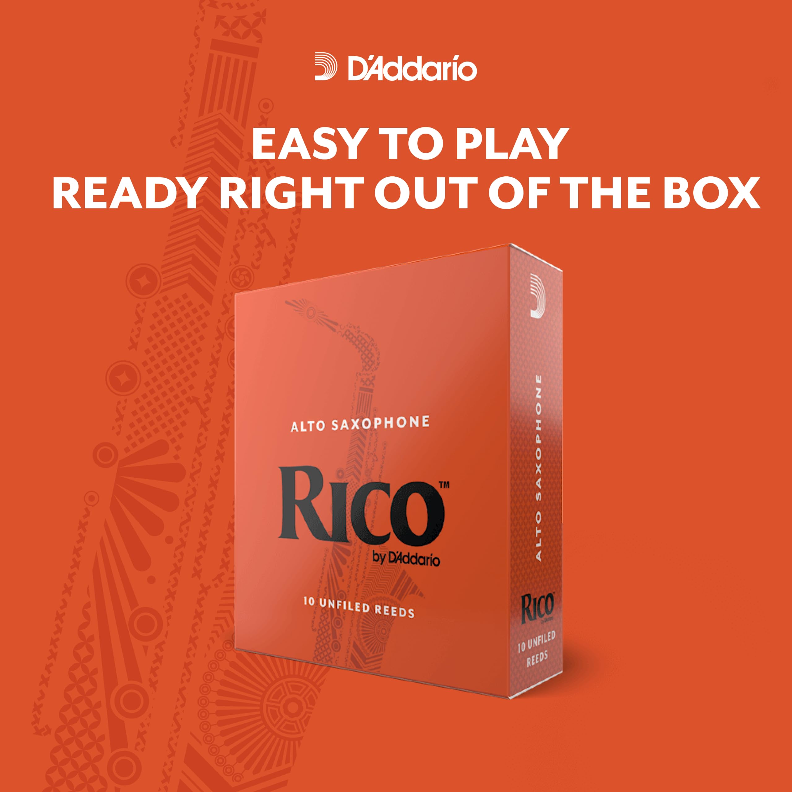 D’Addario RKA0125-B25 Rico Organic Tenor Saxophone Reeds Strength 2.5, 25-Pack