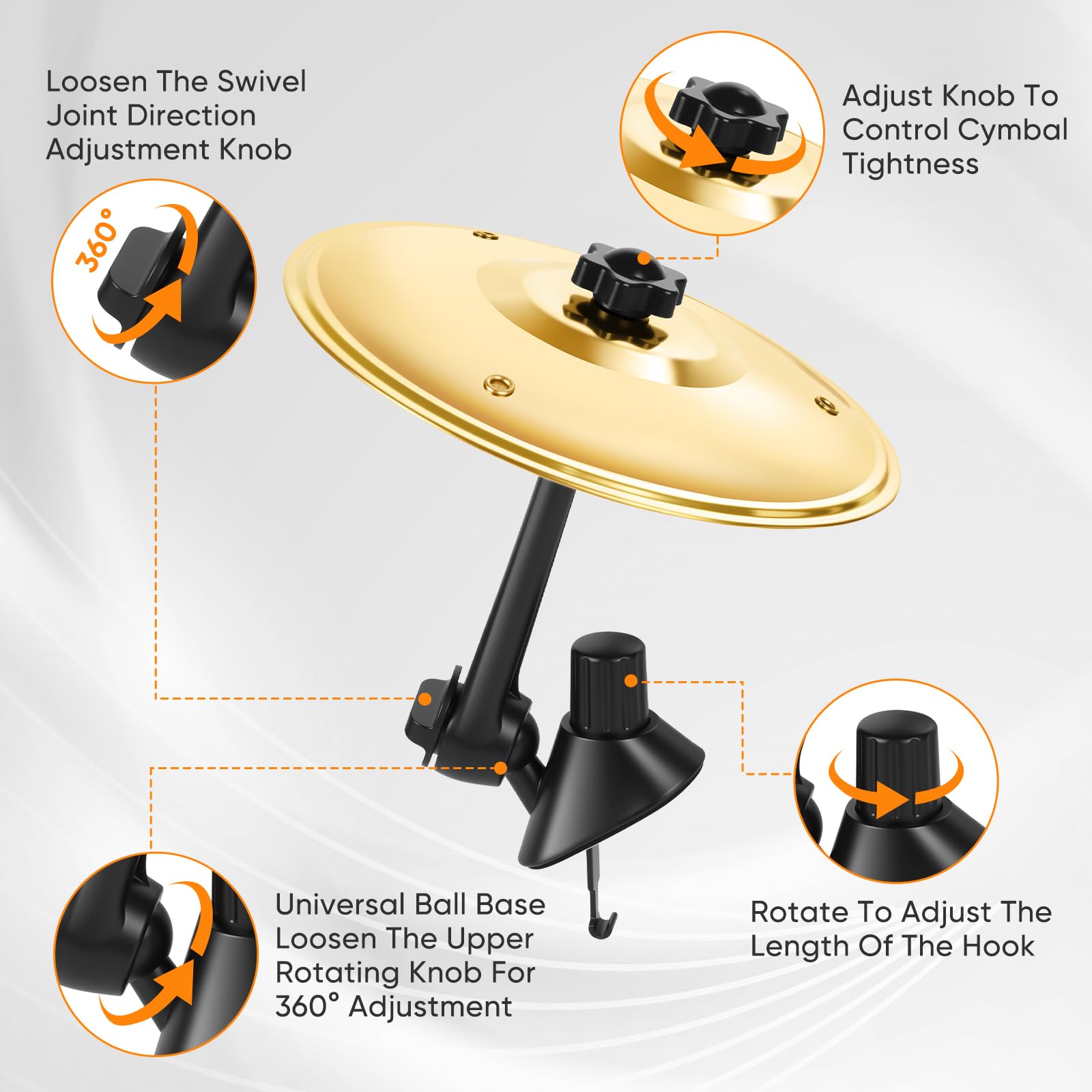 Ubblove Car Cymbal Mini Drum: Fun Dash Air Vent Music Gift for Rock Drummer