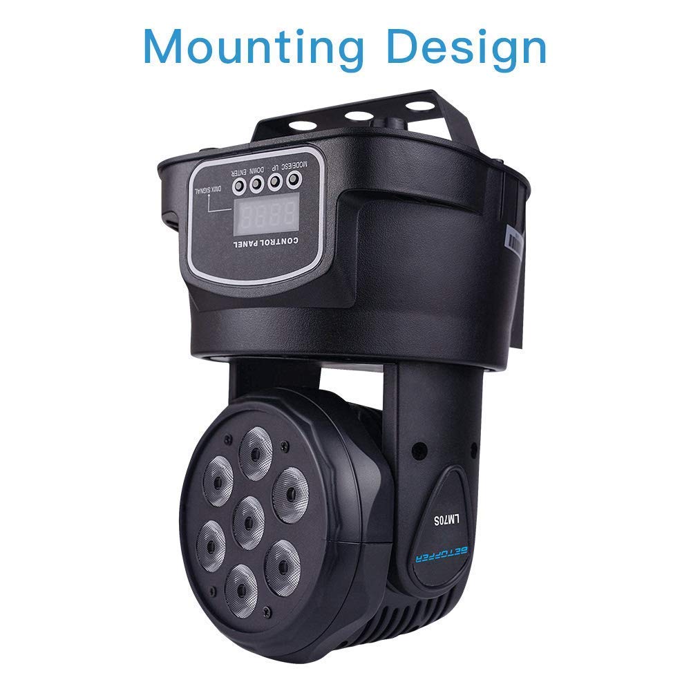 Betopper 7x8W Moving Head DJ Lights,RGBW Stage Lighting-1 Pack