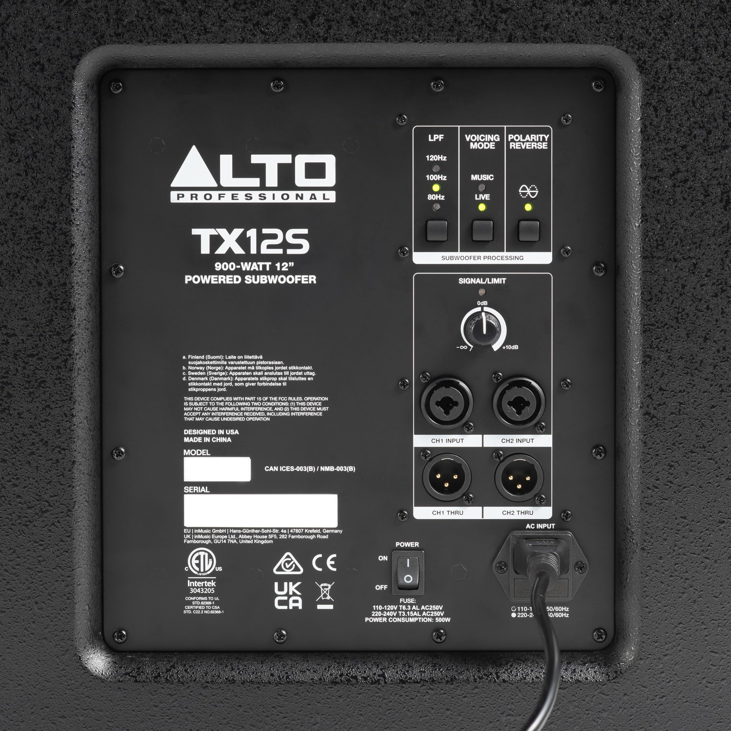 ALTO TX12S 900W 12″ Powered PA Subwoofer
