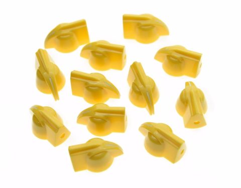 Dopro Pack of 12 Raised Vintage set screw Guitar AMP Chicken Head/Effect pointer Knob Yellow