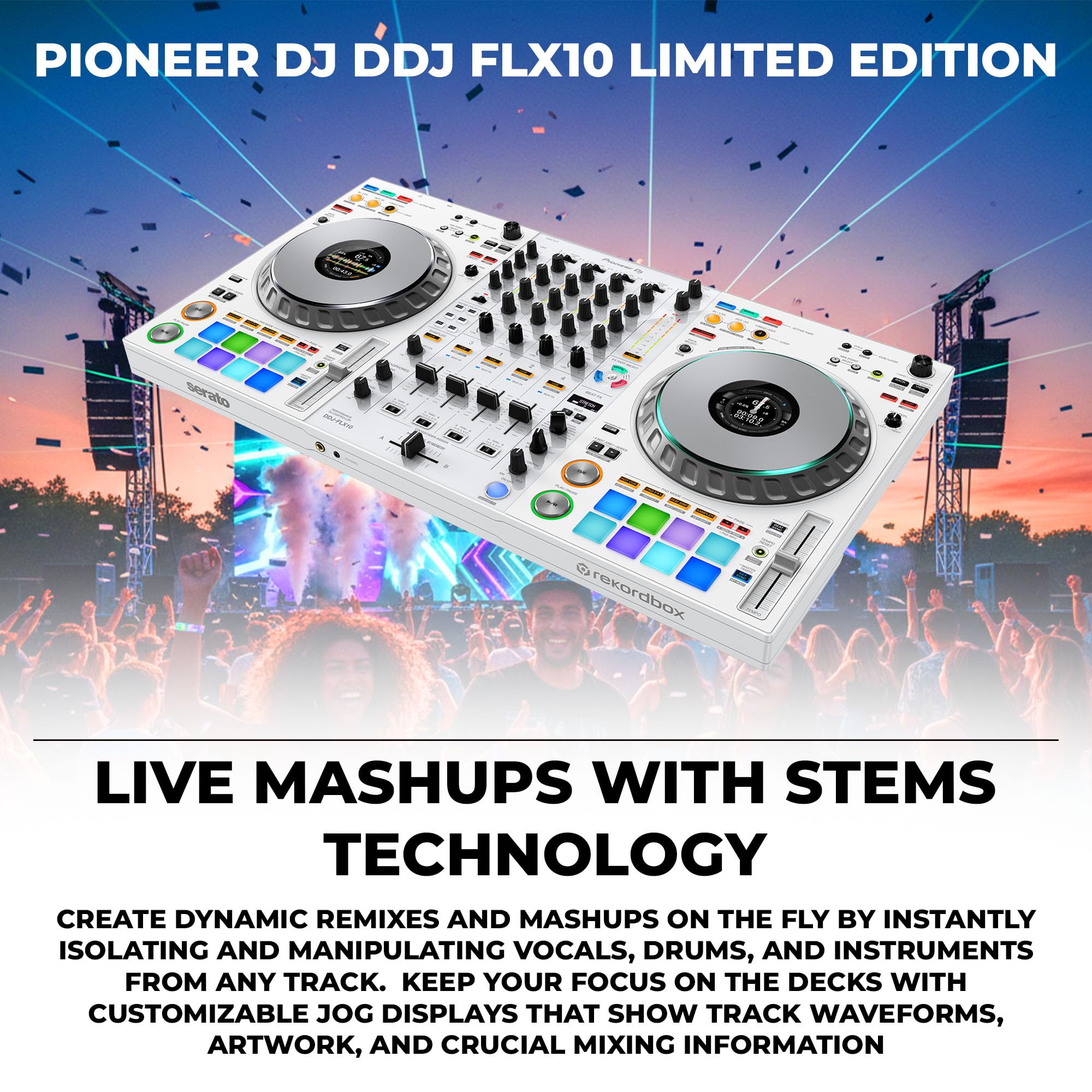 Pioneer DJ DDJ-FLX10 4-Channel Professional DJ Controller – White