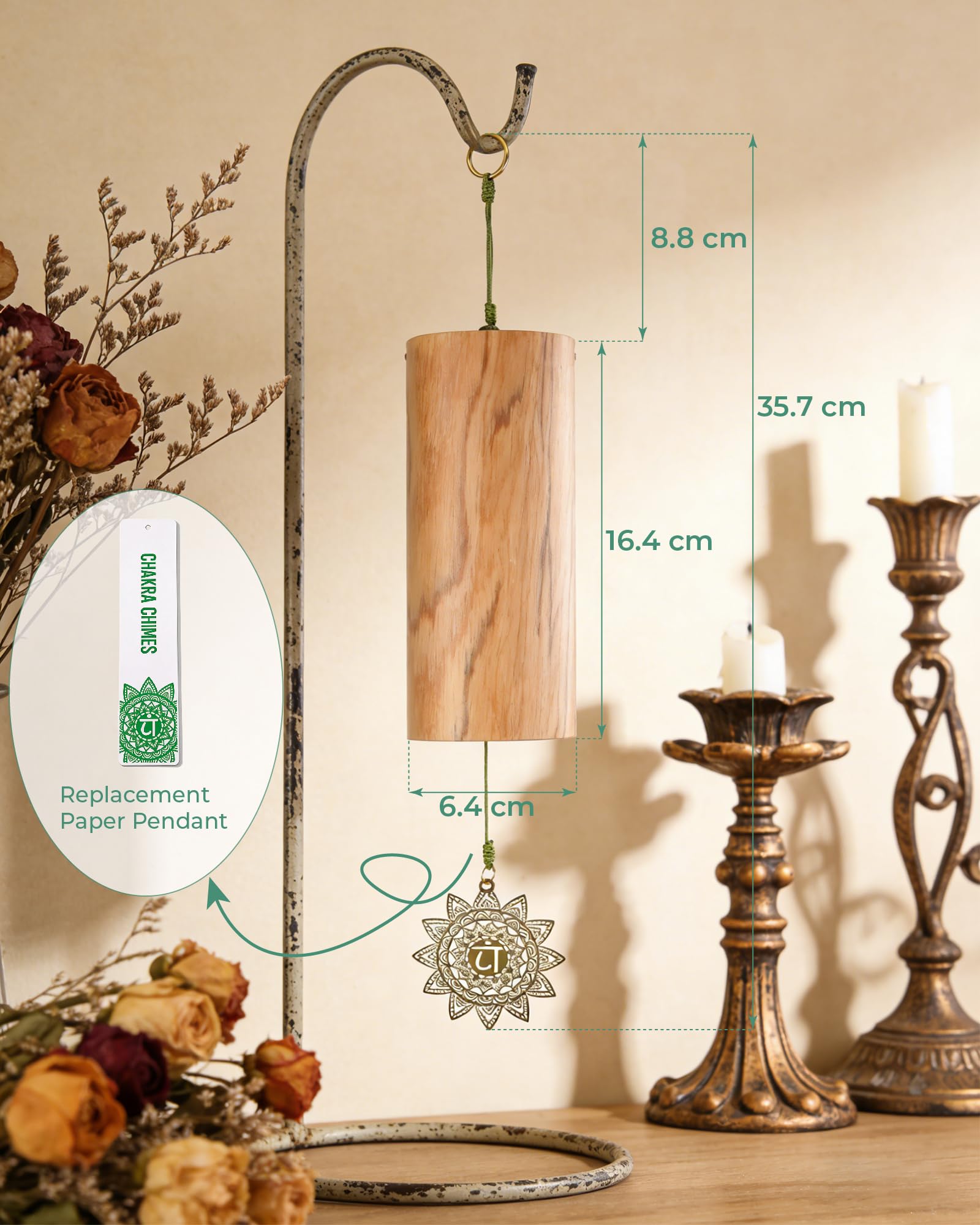 Bamboo Wind Chimes for Outside, Handmade Windchimes for Indoor and Outdoor