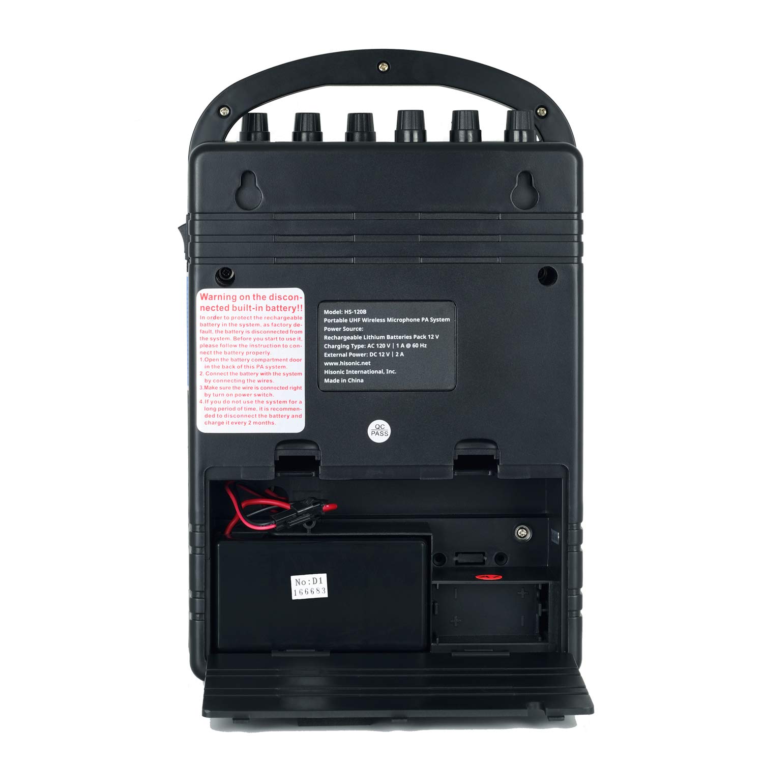 Hisonic HS120B Rechargeable & Portable PA (Public Address) System with Built-in UHF Wireless Microphone (1 Handheld +1 Belt-Pack)