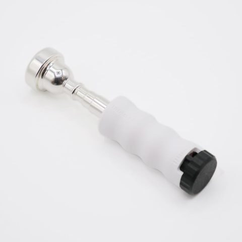 Trumpet Mouthpiece Buzzing Practice Tool – Anywhere Practice & Warm-up – One-Touch Adjustable Resistance – BRASS BUZZ TRAINER (White)