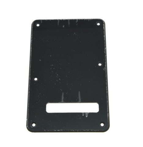 KAISH Strat Back Plate ST Tremolo Trem Cover Single Black 1 Ply