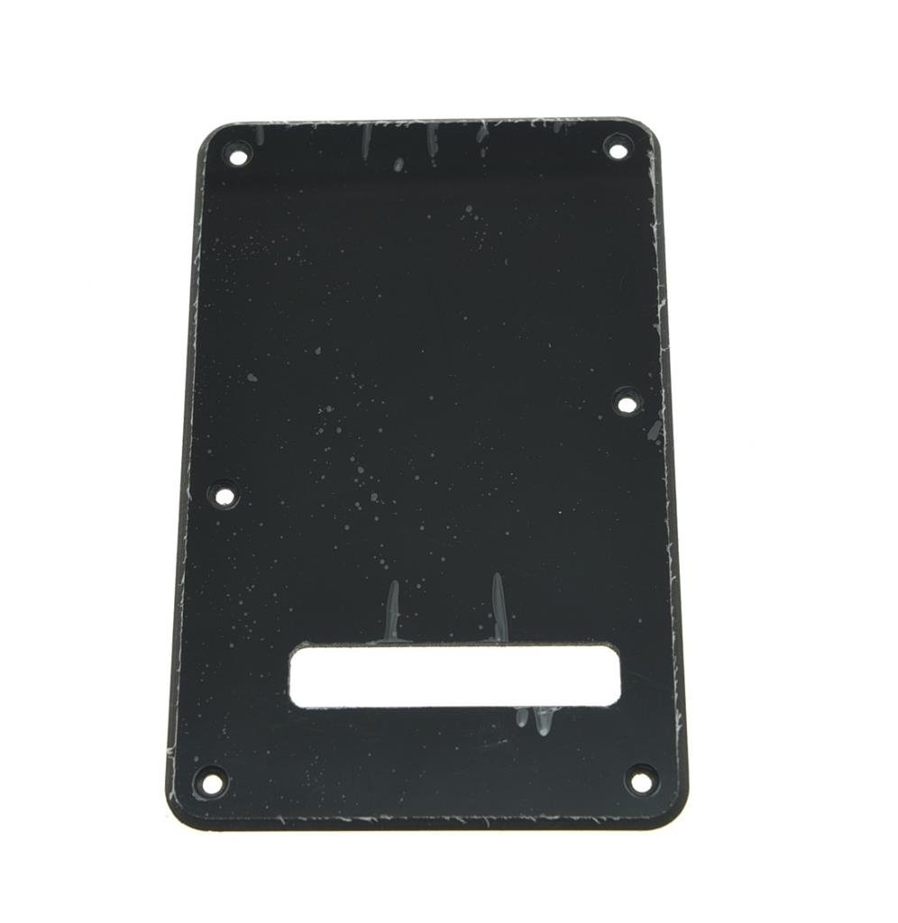 KAISH Strat Back Plate ST Tremolo Trem Cover Single Black 1 Ply