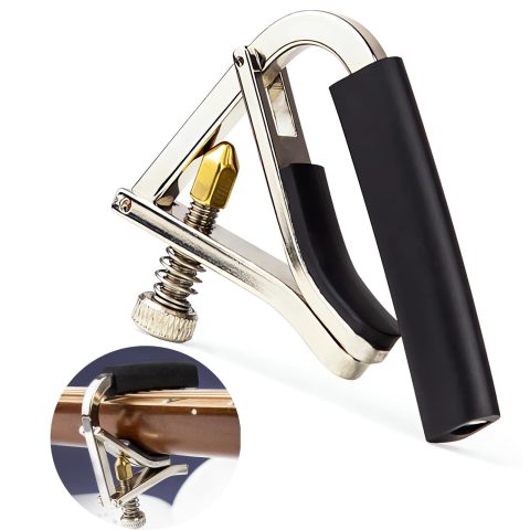 Guitar Capo Wrotgt Capo for Acoustic Guitar 6 String Quick Change Kapo for Electric Guitar Acoustic Guitar Metal Guitar Tuner Clip on Guitar Kapos Fret Capo for Acoustic and Electric Guitars (Silver)