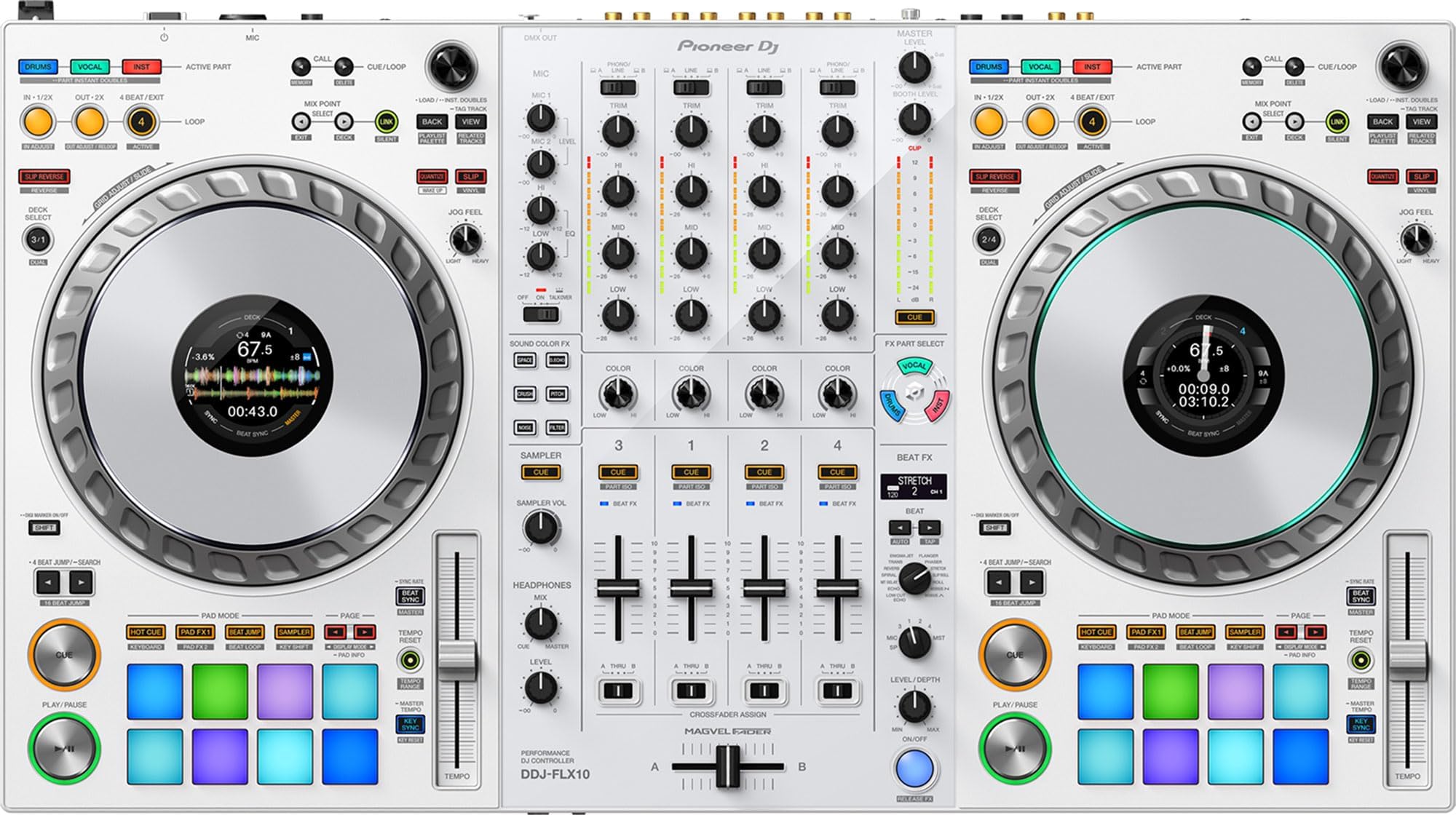 Pioneer DJ DDJ-FLX10 4-Channel Professional DJ Controller – White