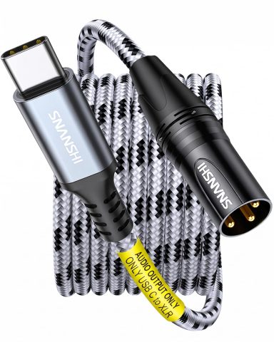 SNANSHI USB C to XLR Cable 3.3 ft, USB Type C to XLR Male Output Cable for Amplifier, Speaker, Mixer Console, etc