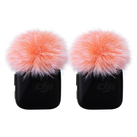 WIBOND Microphone Windscreen for DJI Mic Mini – 2 Packs Furry Mic Wind Muff Cover Suitable for DJI Mini Reduce Wind Noise (Pink)