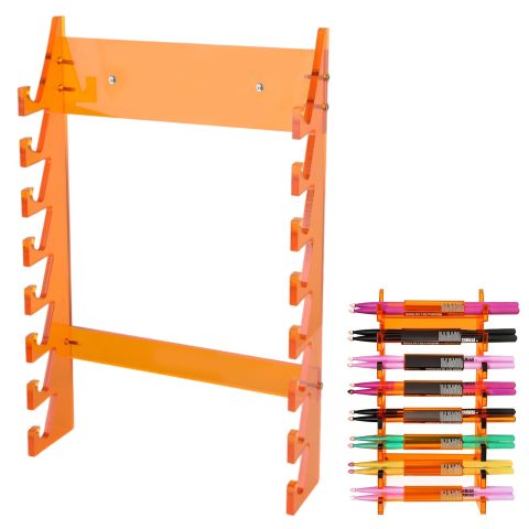 ChengFu Acrylic Drum Stick Holder, Drum Stick Display Holder, Drum Stick Holder, Wall Mounted Stick Holder holds 8 sets of drumsticks Drumstick Organizer Holder for Display (Orange)