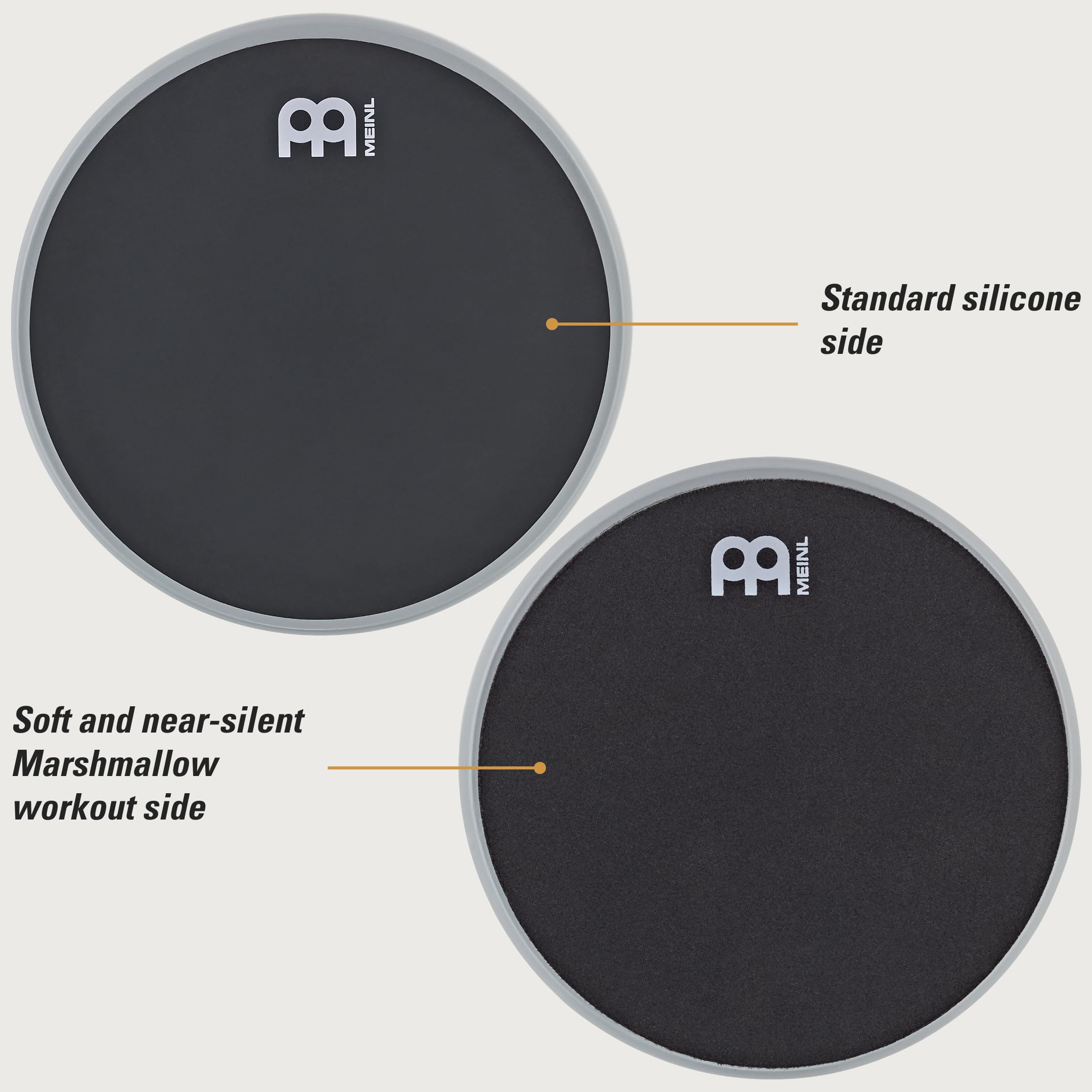6″ Double Sided Drum Practice Pad, Standard Silicone/Silent Marshmallow