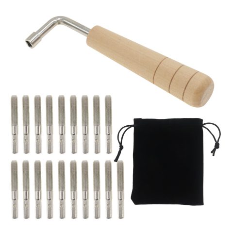 CashBeat 19 Pack Lyre Harp Tuning Pins with L-Wrench and Bag for Zither