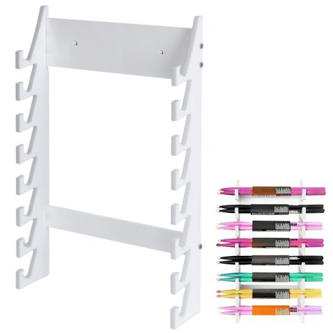 ChengFu Acrylic Drum Stick Holder, Drum Stick Display Holder, Drum Stick Holder, Wall Mounted Stick Holder holds 8 sets of drumsticks Drumstick Organizer Holder for Display (White)