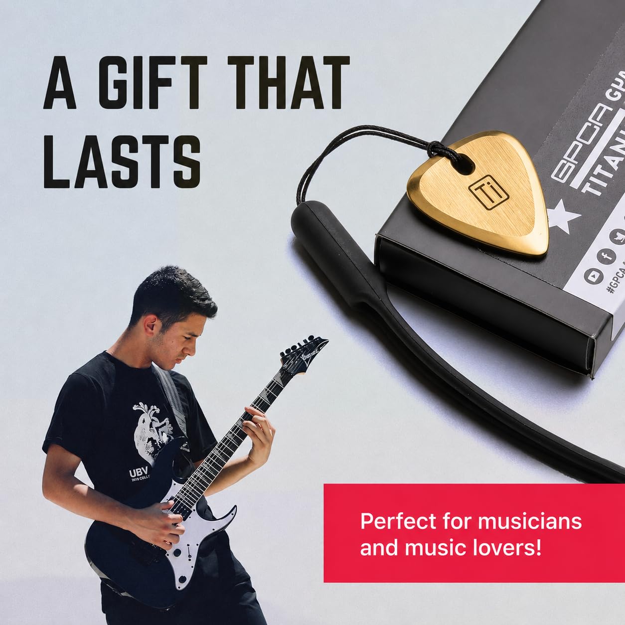 GPCA Titanium Guitar Pick – 3mm Thick Metal Guitar Picks for Guitarist