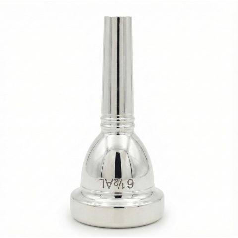 MoResolune 6 1/2 AL Trombone Mouthpiece, Silver Plated Small Shank