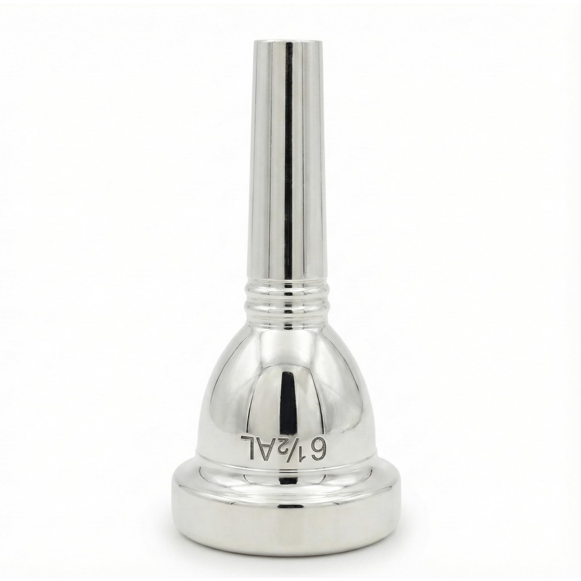 MoResolune 6 1/2 AL Trombone Mouthpiece, Silver Plated Small Shank