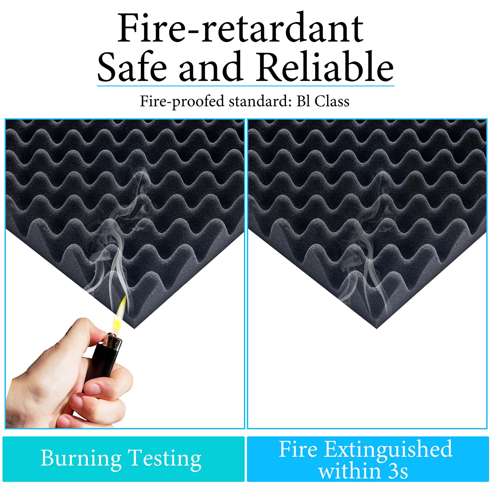 Evovoce Sound Dampening Foam Panels, 2 Pack 48″ x 24″ x 2″ High Density Egg Crate Foam, Acoustic Sound Proofing Wall Panels for Noise Reduction, Recording Studio, Gaming