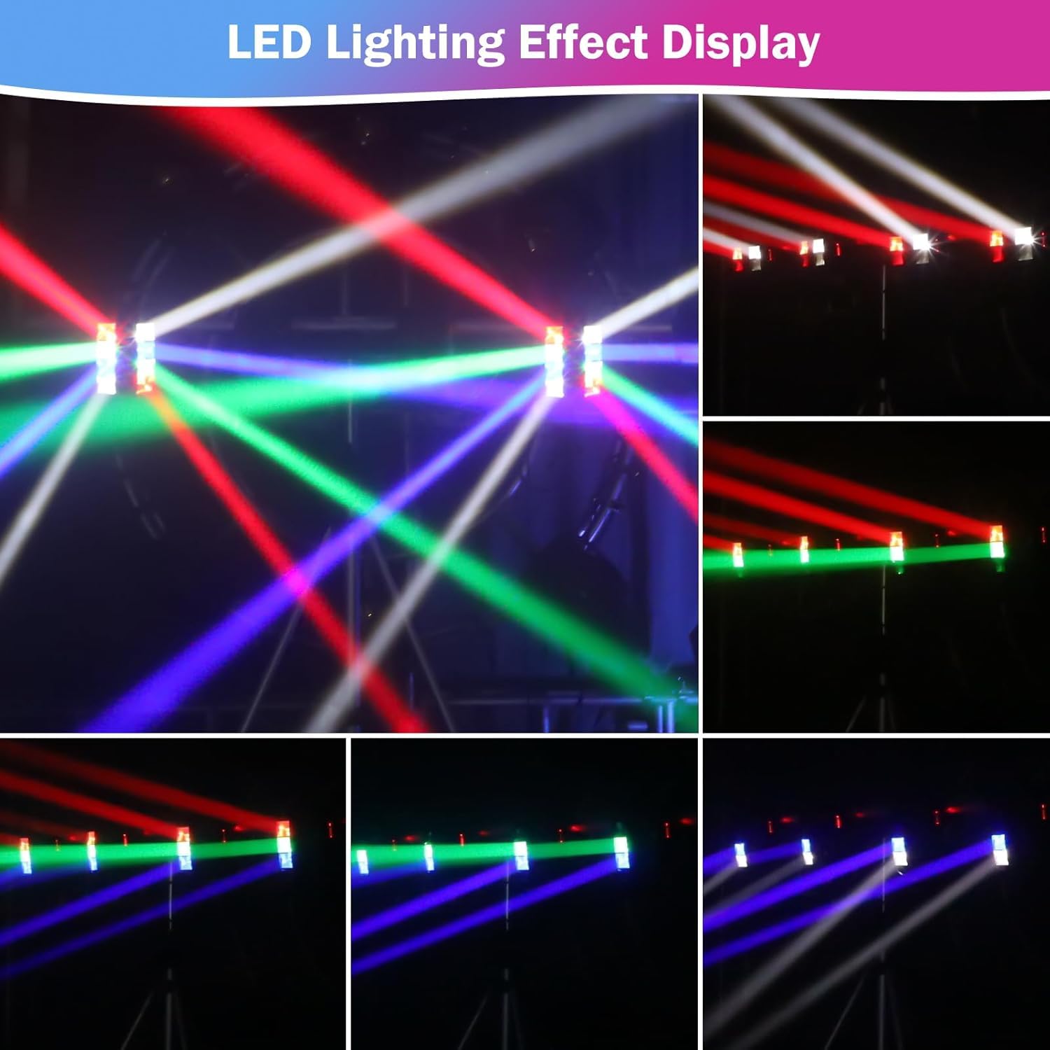 Betopper 8x3W Spider Moving Head DJ Light,RGBW Stage Disco Light-2 Packs