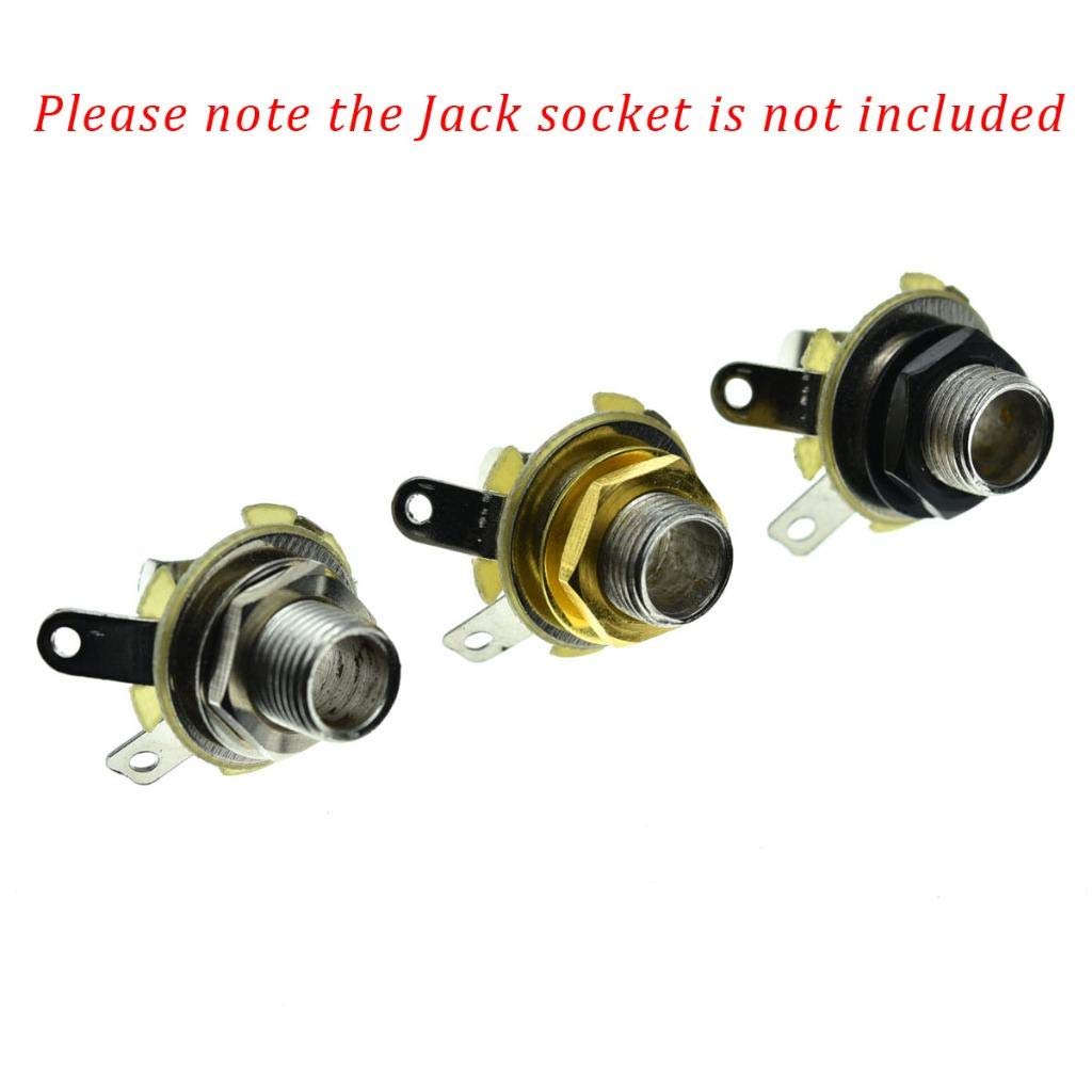 KAISH 20pcs Metric Guitar Input Output Jack Socket Nut and Washer Guitar Jack Nuts for Import Guitars Nickel