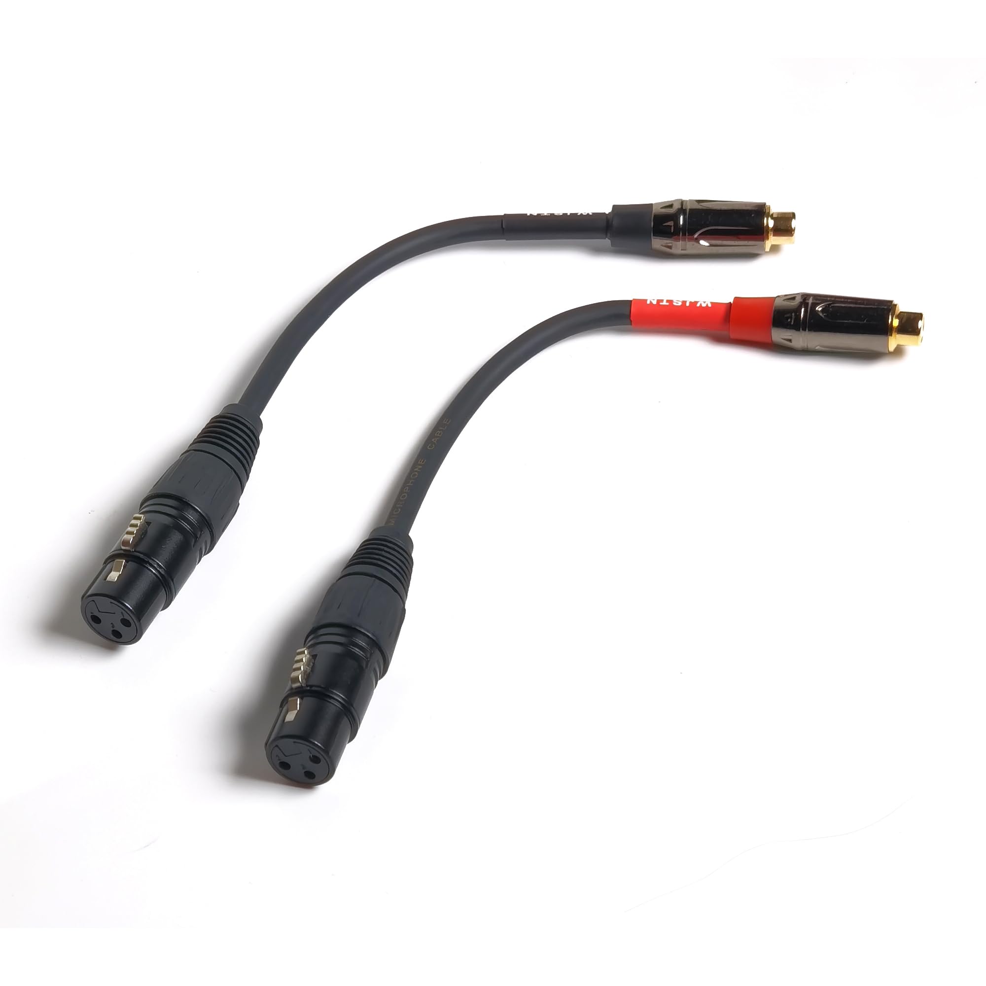WJSTN XLR to RCA Cable Female to Female Adapter 3 Pin XLR to RCA Plug HiFi Audio Cable 2Pack/6 inches