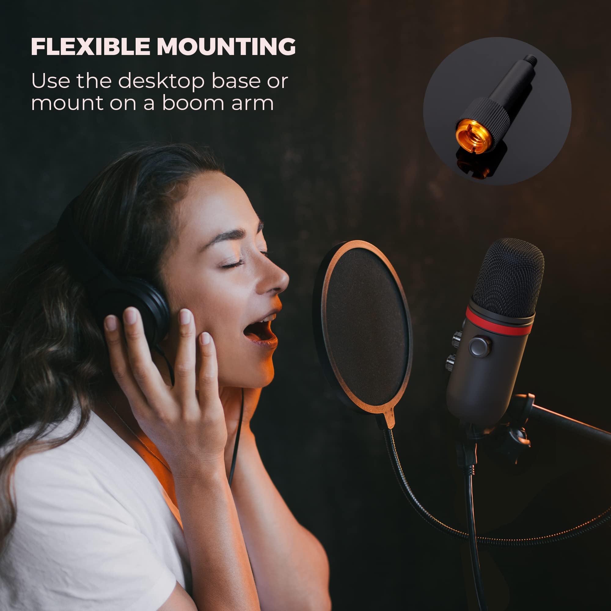 AUDIOPRO USB Microphone, Computer Condenser Gaming Mic for PC/Laptop/PS4/5.