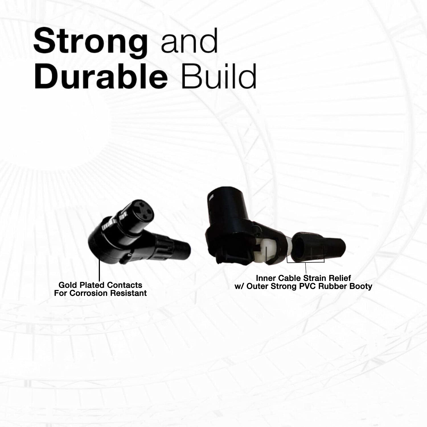 COLUBER CABLE Right Angle XLR Female to 1/4″ TRS Male – 20 Feet – Orange – Pro 3-Pin Microphone Connector for Powered Speakers, Audio Interface or Mixer for Live Performance & Recording