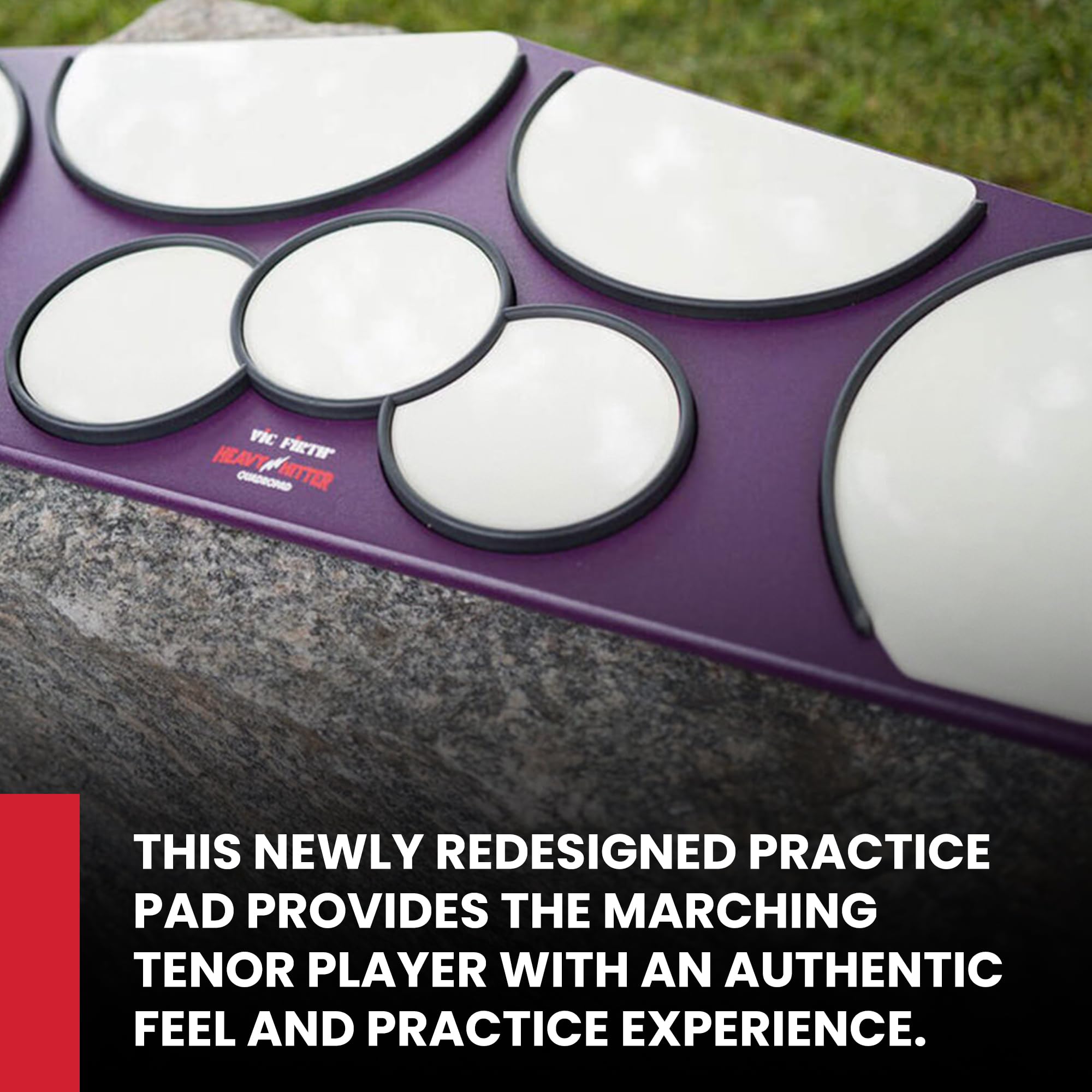 Vic Firth HHPQLR Heavy Hitter Quadropad Practice Pad with Rims – Large