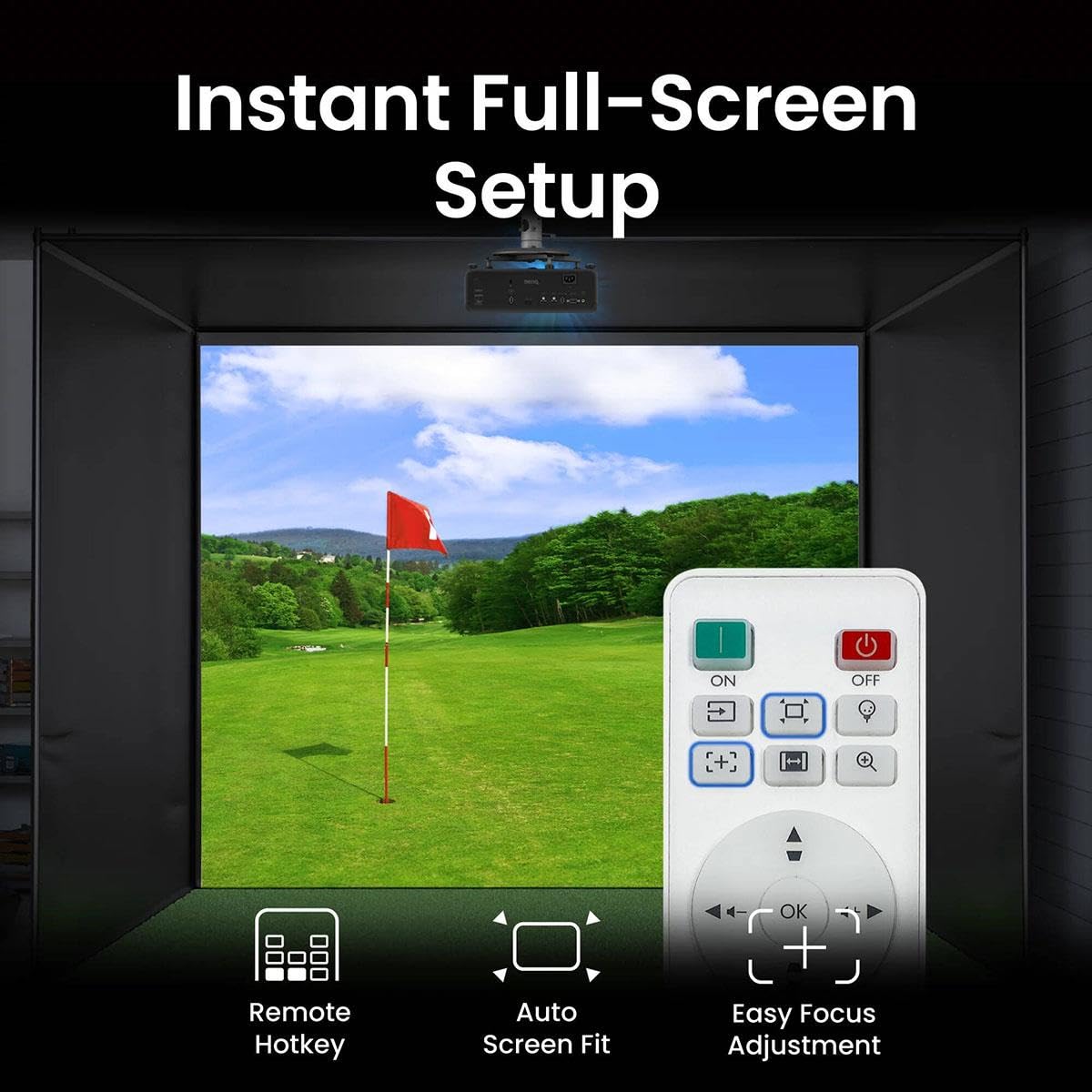 BenQ AH700ST 4000-Lumen Full HD Short-Throw Laser DLP Golf Simulator Projec