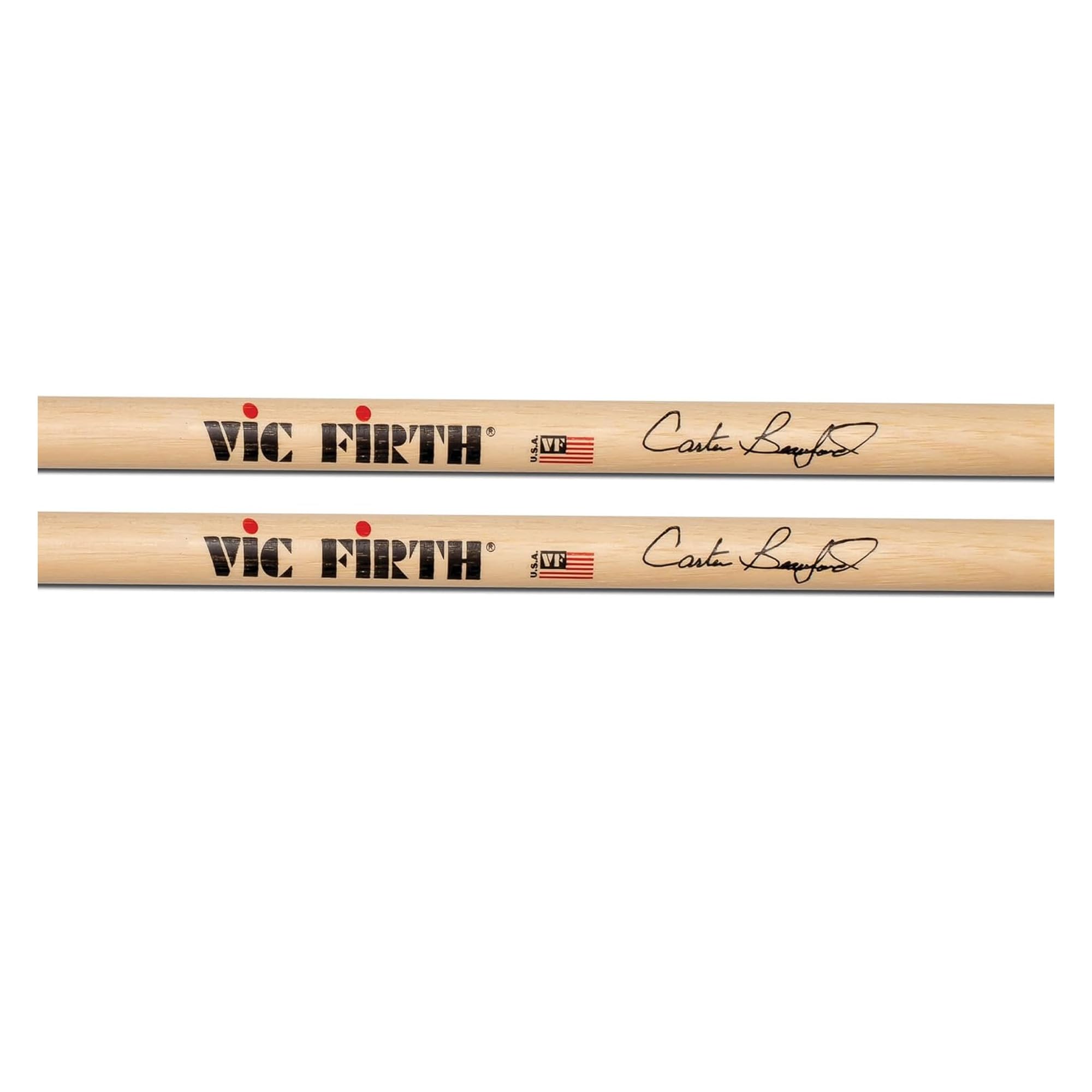 Vic Firth Signature Series Carter Beauford Drumsticks – 3‑Pack Bundle with Austin Bazaar Polishing Cloth