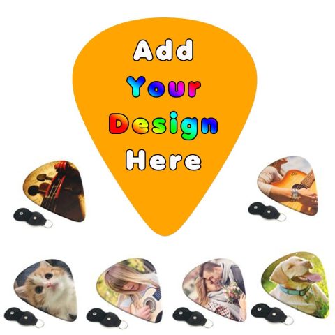 PLKIUYT 6-Pack Customized Guitar Picks Personalized Guitar Accessories Two Sides Printing with Your Name Text Picture Guitar Pick for Men and Women, Orange, 0.71mm