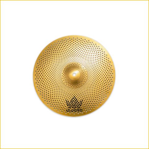 ULUOBO 6/8/10 inch Splash Cymbal Set, Low Volume Quiet Small Cymbal Pack for Drum Practice (Gold, 3 Pieces)