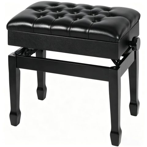 ALAPUR Adjustable Piano Bench with Storage, 22″ Glossy Keyboard Stool