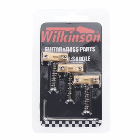 3pcs Guitar Bridge Compensated Brass Saddles Set for Vintage Style Telecaster Electric Guitar Bridge Saddles – Replacement part for Fender Tele Style Guitars
